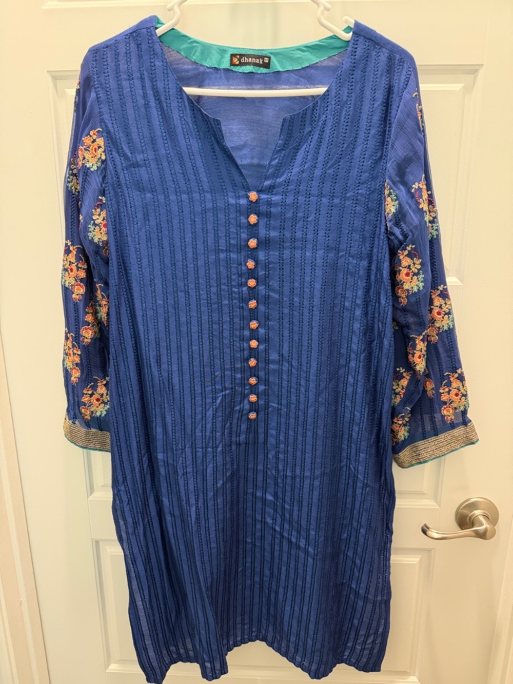 Dhanak navy floral kurti